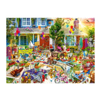 Yard Sale Saturday round wooden puzzle