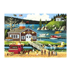 Coastal Fish Co round wooden puzzle