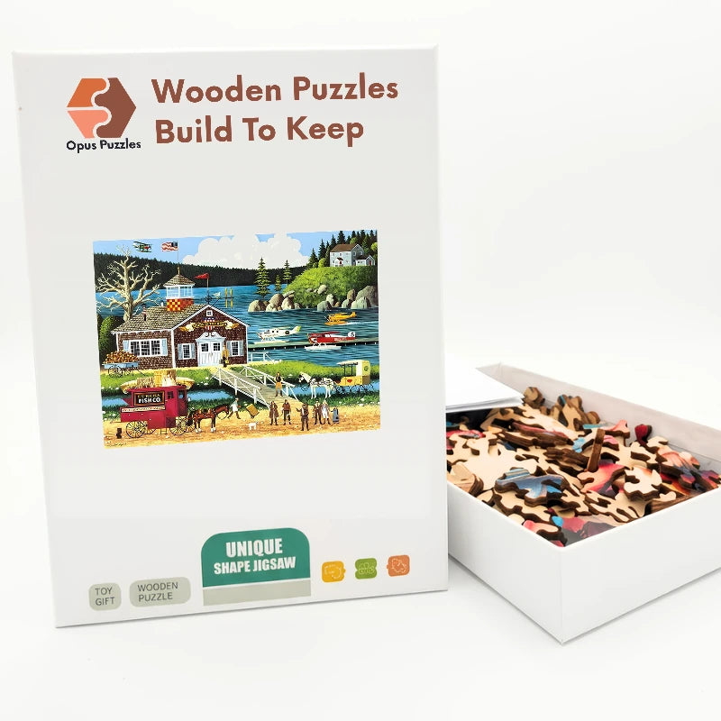 Coastal Fish Co Wooden Puzzle – packaged wooden puzzle gift box