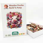 Three Pigs In Bloom Wooden Puzzle – packaged wooden puzzle gift box