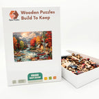 Autumn Cabin Stream Wooden Puzzle – packaged wooden puzzle gift box