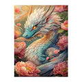 Peony Dragon Spirit round wooden puzzle