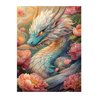 Peony Dragon Spirit round wooden puzzle