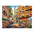 Paris Cafe Morning round wooden puzzle