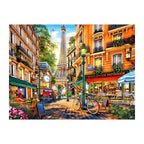 Paris Cafe Morning round wooden puzzle