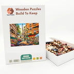 Paris Cafe Morning Wooden Puzzle – packaged wooden puzzle gift box