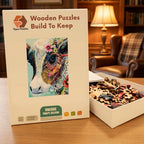 Folk Cow Bloom Wooden Puzzle – packaged wooden puzzle gift box