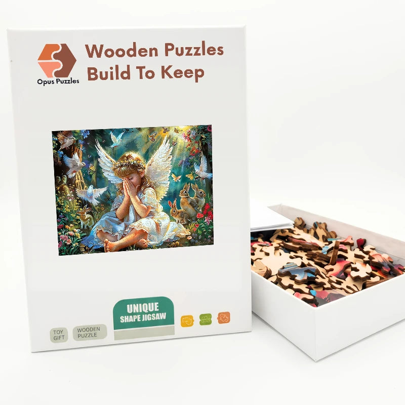 Praying Angel Girl Wooden Puzzle – packaged wooden puzzle gift box