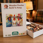 Sassy Hen Sisters Wooden Puzzle – packaged wooden puzzle gift box