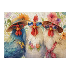 Sassy Hen Sisters round wooden puzzle