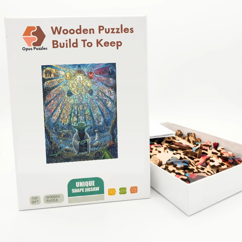 Yoda Stained Glass Wooden Puzzle – packaged wooden puzzle gift box