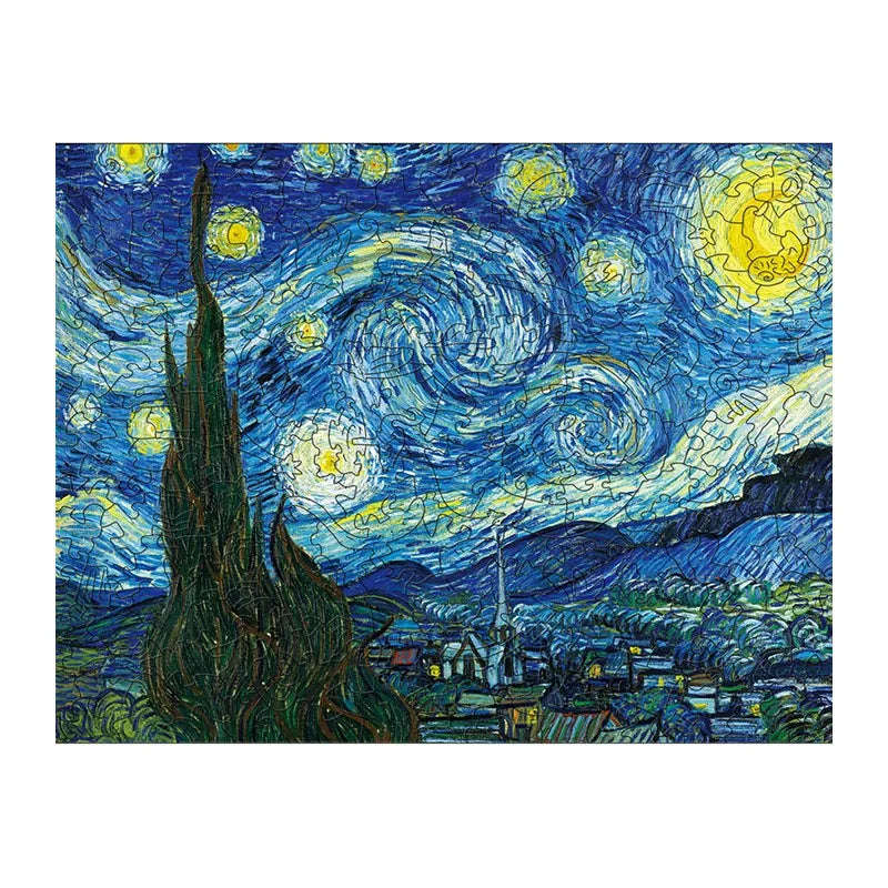 Starry Night Classic round wooden puzzle