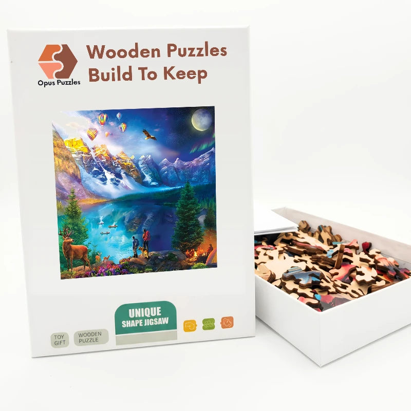 Mountain Lake Wonder Wooden Puzzle – packaged wooden puzzle gift box