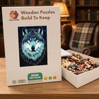 Moonlit Spirit Wolf Wooden Puzzle – packaged wooden puzzle gift box