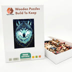 Moonlit Spirit Wolf Wooden Puzzle – packaged wooden puzzle gift box