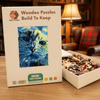Starry Cat Portrait Wooden Puzzle – packaged wooden puzzle gift box