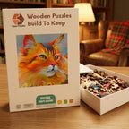 Marmalade Cat Portrait Wooden Puzzle – packaged wooden puzzle gift box