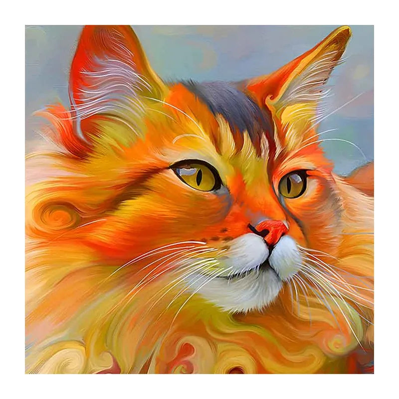 Marmalade Cat Portrait round wooden puzzle