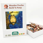 Moonlit Owl Branch Wooden Puzzle – packaged wooden puzzle gift box
