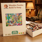 Retro Dollhouse Lounge Wooden Puzzle – packaged wooden puzzle gift box