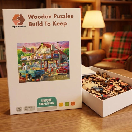 Country General Store Wooden Puzzle – packaged wooden puzzle gift box