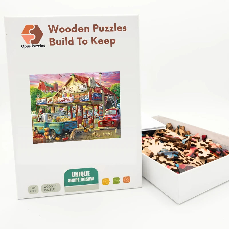 Country General Store Wooden Puzzle – packaged wooden puzzle gift box