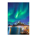 Arctic Aurora Village round wooden puzzle