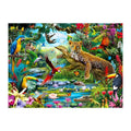 Tropical Jungle Leopard round wooden puzzle
