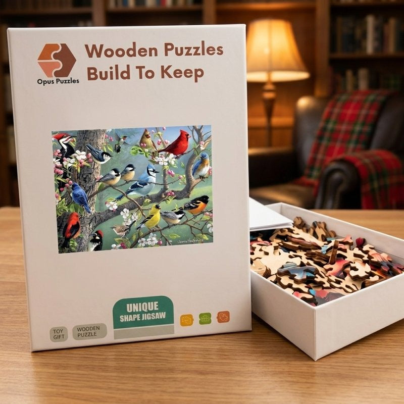 Songbird Apple Branch Wooden Puzzle – packaged wooden puzzle gift box