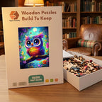 Rainbow Owl Bloom Wooden Puzzle – packaged wooden puzzle gift box