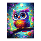 Rainbow Owl Bloom round wooden puzzle