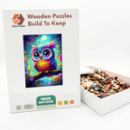 Rainbow Owl Bloom Wooden Puzzle – packaged wooden puzzle gift box
