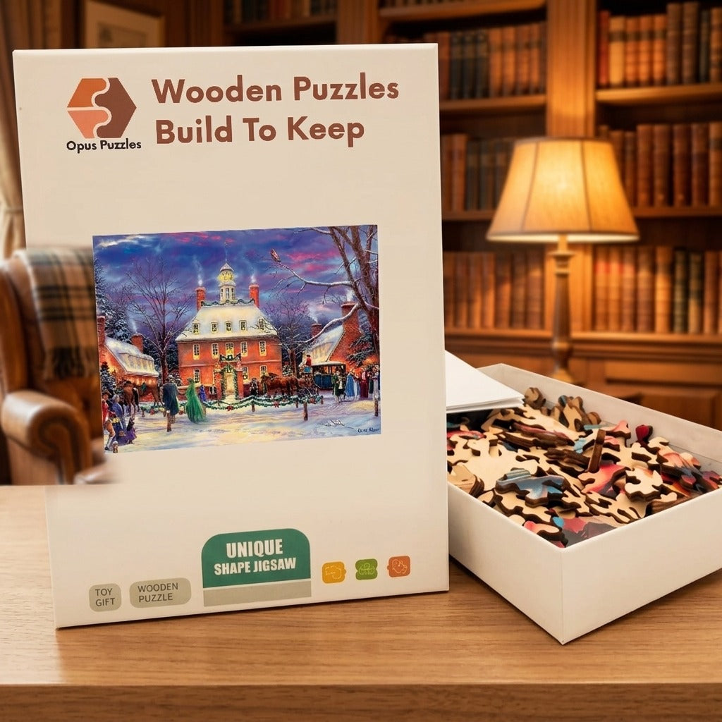 Colonial Winter Carolers Wooden Puzzle – packaged wooden puzzle gift box