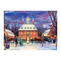Colonial Winter Carolers round wooden puzzle
