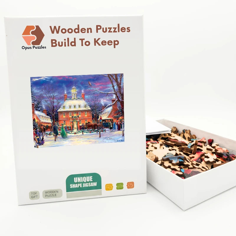 Colonial Winter Carolers Wooden Puzzle – packaged wooden puzzle gift box