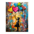 Balloon Girl Street round wooden puzzle