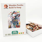 Painterly Folk Deer Wooden Puzzle – packaged wooden puzzle gift box
