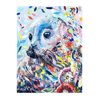 Painterly Seal Bloom round wooden puzzle