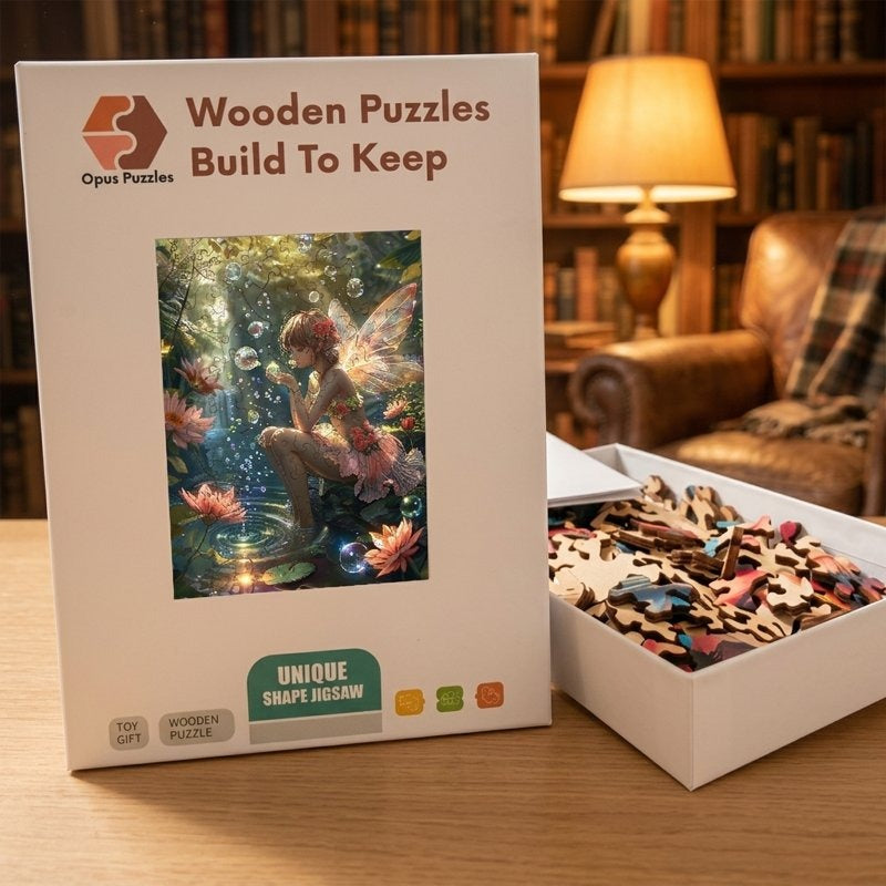 Bubble Fairy Pond Wooden Puzzle – packaged wooden puzzle gift box