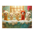Alpaca Bubble Bath round wooden puzzle
