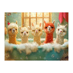 Alpaca Bubble Bath round wooden puzzle