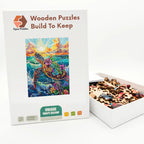 Coral Sea Turtle Wooden Puzzle – packaged wooden puzzle gift box