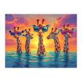 Sunset Giraffe Squad round wooden puzzle