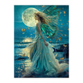 Moonlight Butterfly Fairy round wooden puzzle