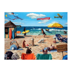 Dog Days Of Summer round wooden puzzle