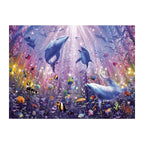 Dolphin Cathedral Reef round wooden puzzle