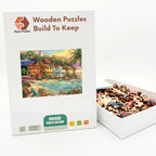 Seaside Town Sunset Wooden Puzzle – packaged wooden puzzle gift box