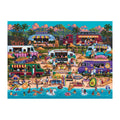 Food Truck Festival round wooden puzzle