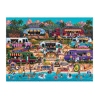 Food Truck Festival round wooden puzzle
