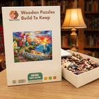 Lighthouse Sunset Cove Wooden Puzzle – packaged wooden puzzle gift box